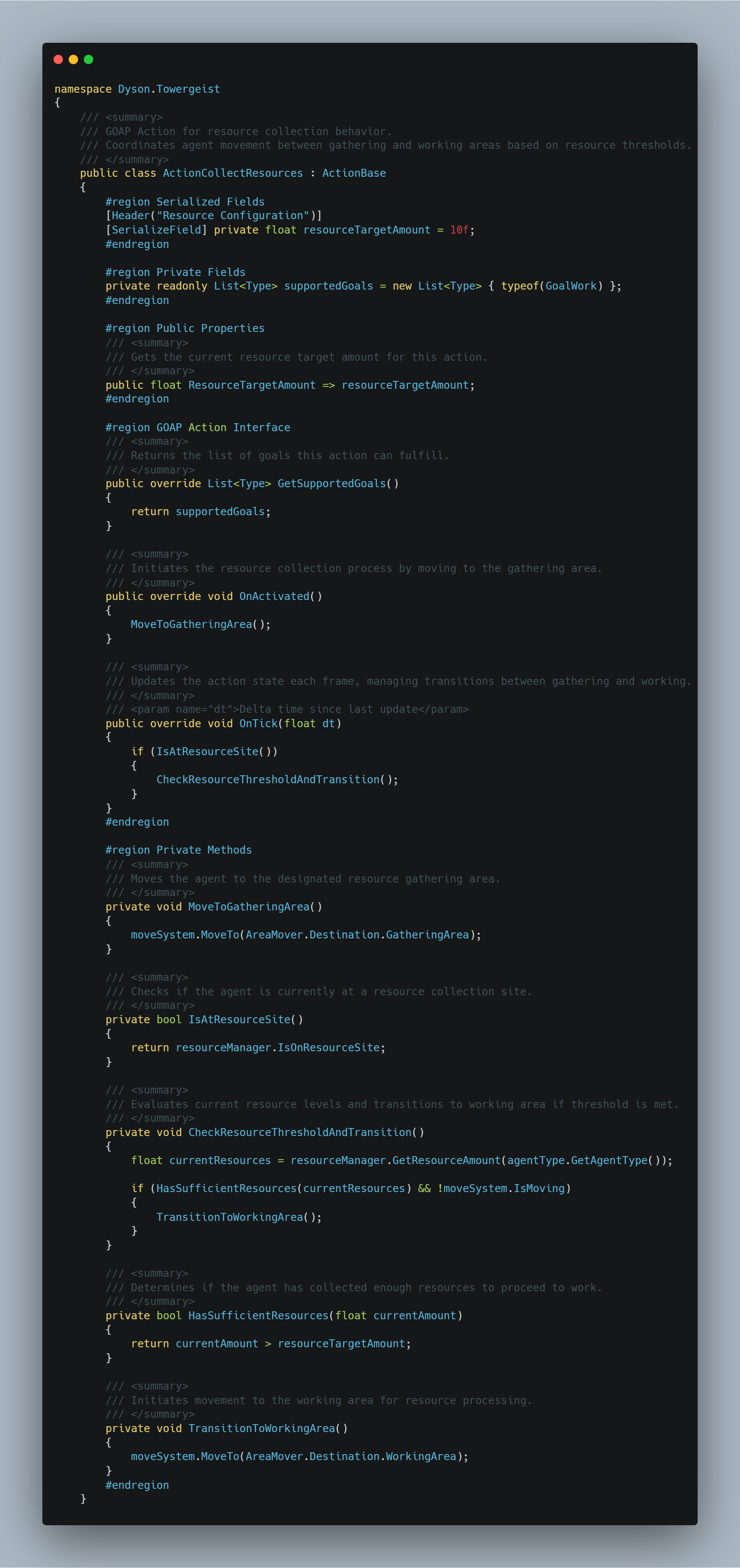 ActionCollectResources Implementation